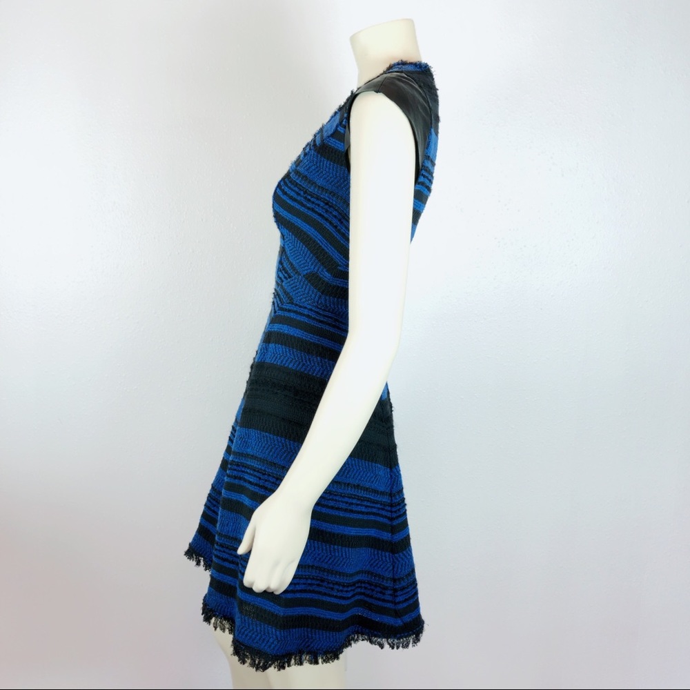 Rebecca Taylor Blue Striped Tweed Dress Size 2 - Picture 3 of 7